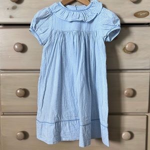 Like new! Sophie & Lucas Girls Coastal Blue Check Ruffle Float Dress. Size 5.